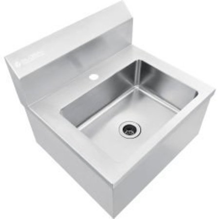 GLOBAL EQUIPMENT Global Industrial„¢ Stainless Steel Hands Free Wall Mount Sink, 14"x10"x5" Deep HN-HS-18PS-SFO